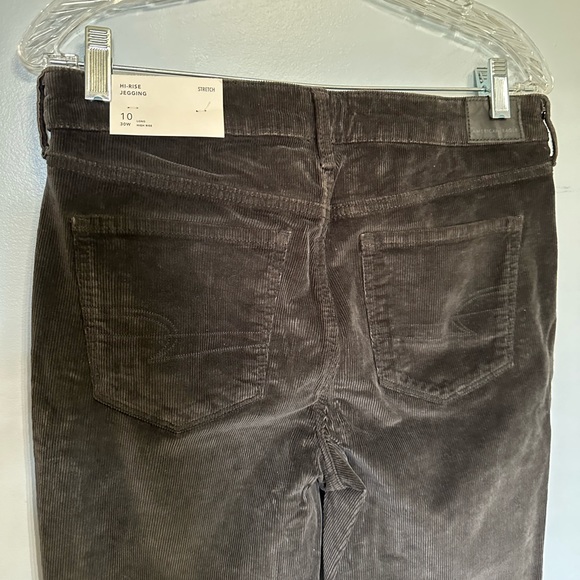 New American Eagle women’s stretch hi rise jegging corduroy gray 10 long - Picture 5 of 7